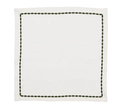 Swag Napkin in White, Green & Gold