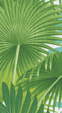 Palm Fronds White Napkin