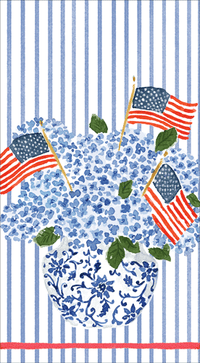 Flags And Hydrangeas Napkin