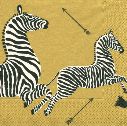 Gold Zebras Napkin