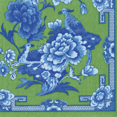 Green And Blue Plate Napkin