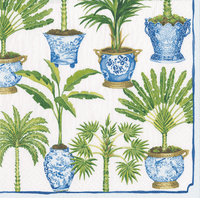 Potted Palms White Napkin