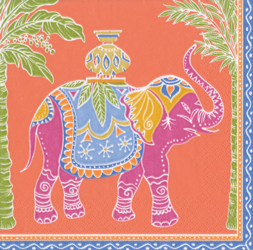 Orange Royal Elephant Napkin