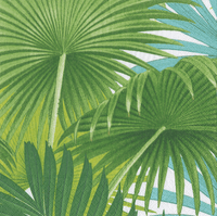 Palm Fronds White Napkin