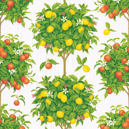 White Citrus Topiaries Napkin
