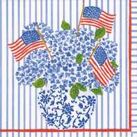 Flags And Hydrangeas Napkin