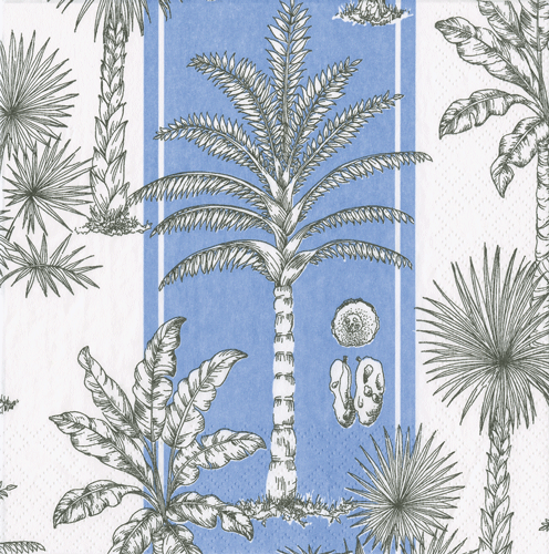 Southern Palms Blue/White Napkin