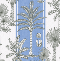 Southern Palms Blue/White Napkin