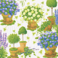 Potted Hydrangeas Napkin