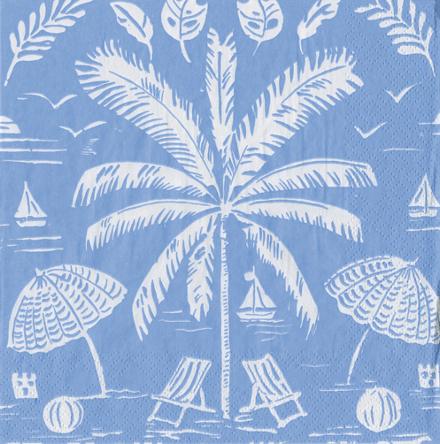 Ocean Palms And Parasols Napkin