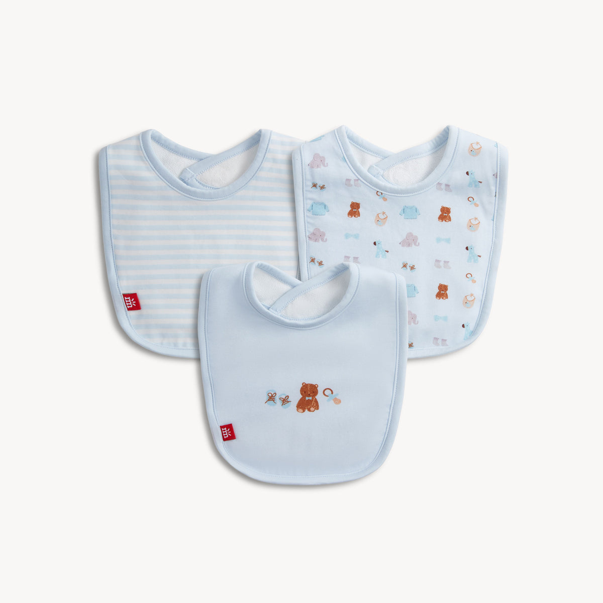 Nursery Nostalgia Blue Modal Bib 3-Pack