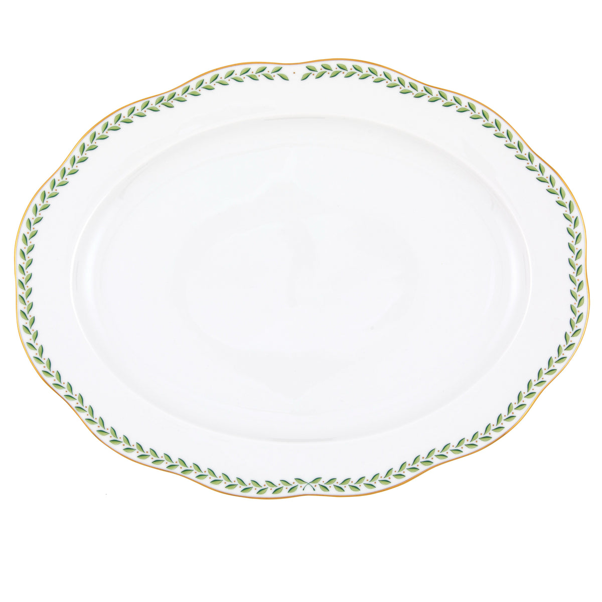 Green Laurel Oval Platter