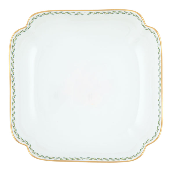 Green Laurel Square Fruit Dish