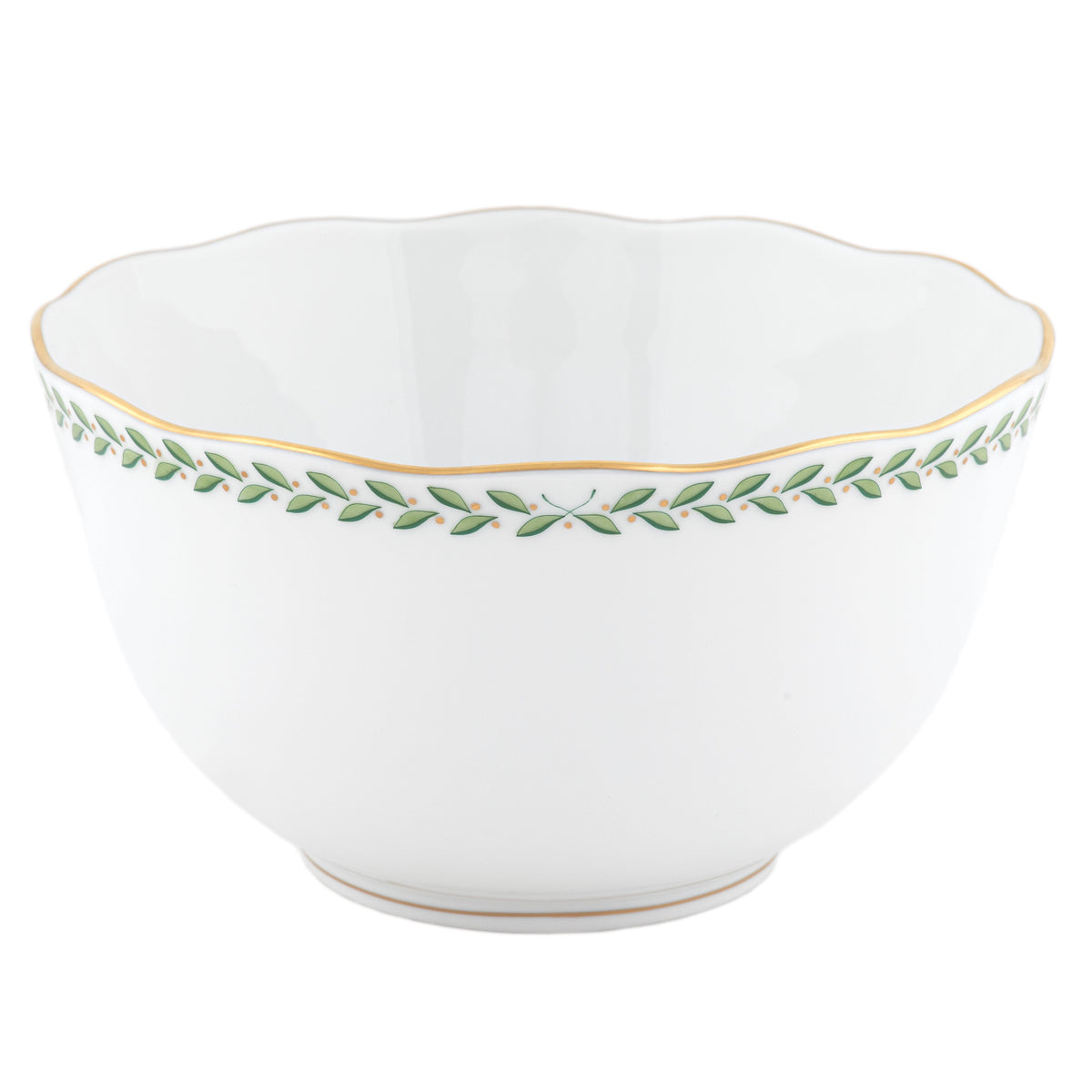 Green Laurel Round Open Vegetable Bowl