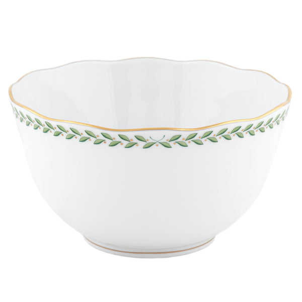 Green Laurel Round Open Vegetable Bowl