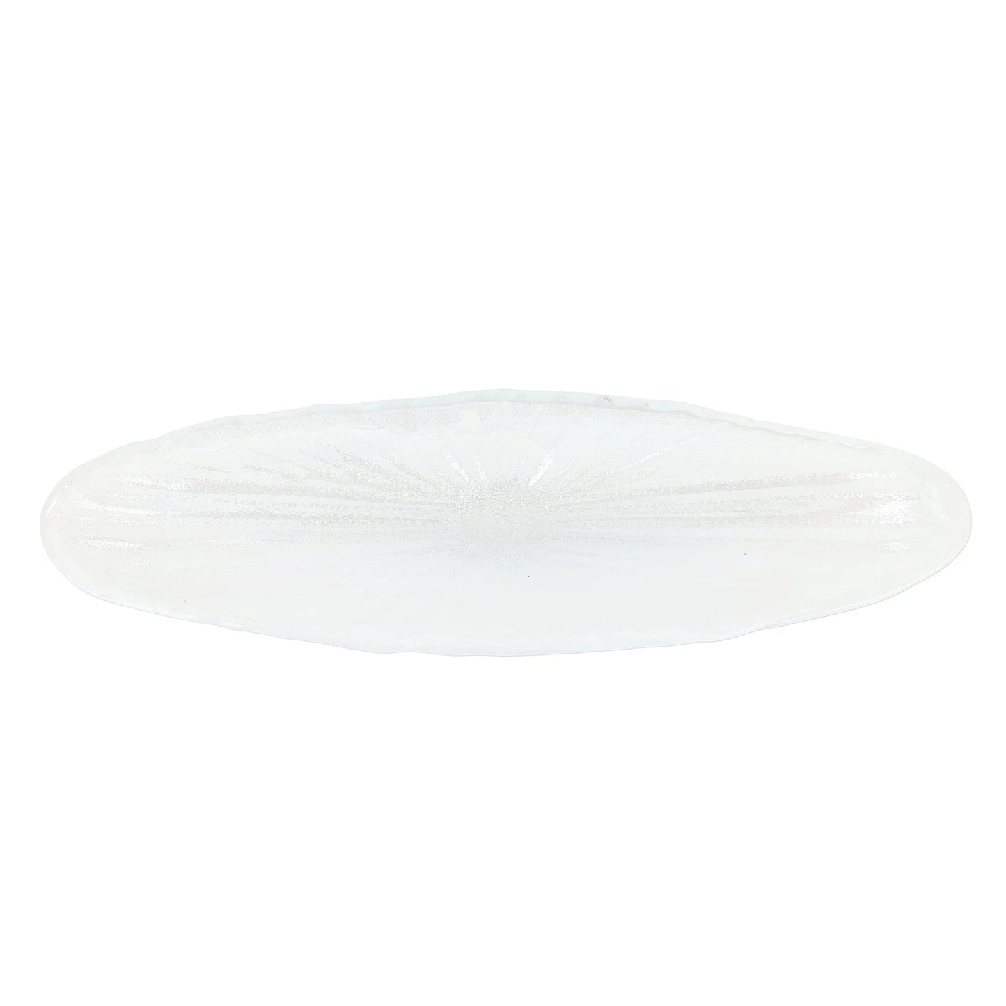 Onda Glass White Long Oval Bowl