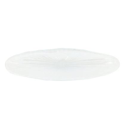 Onda Glass White Long Oval Bowl