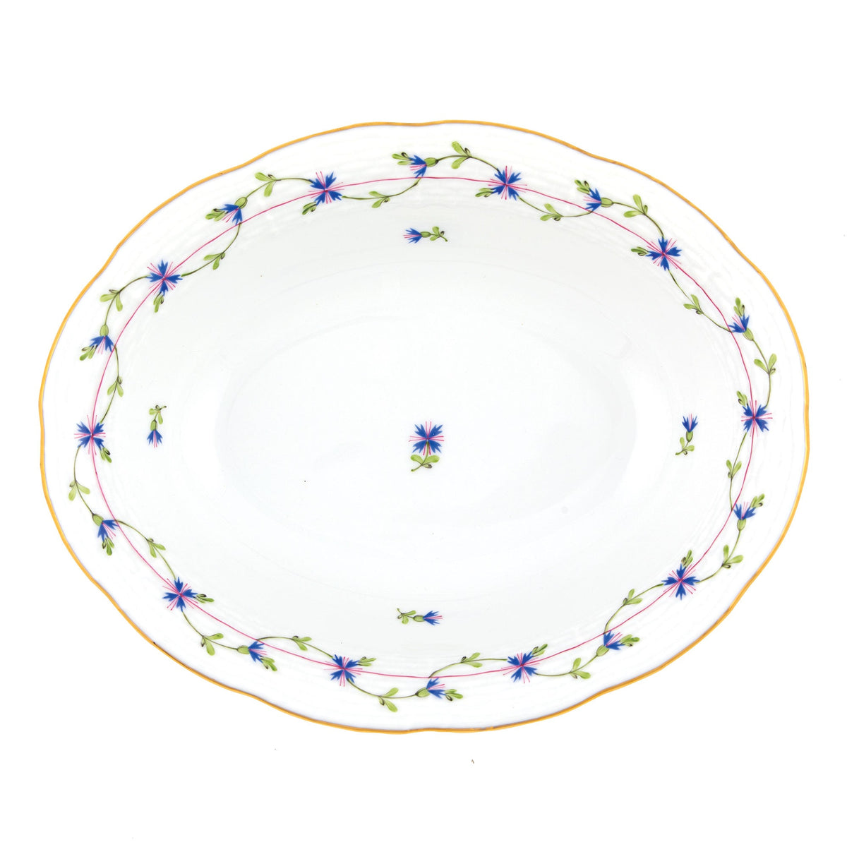 Blue Garland Oval Vegetable Dish