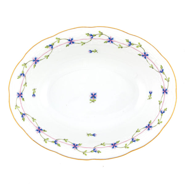 Blue Garland Oval Vegetable Dish