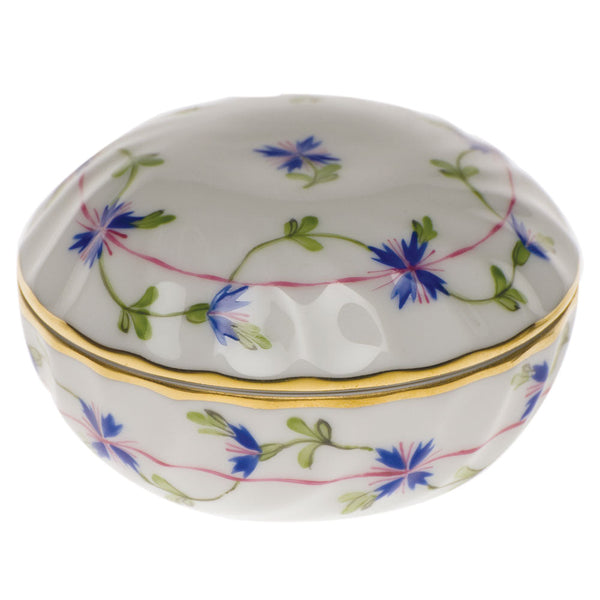 Blue Garland Ring Box