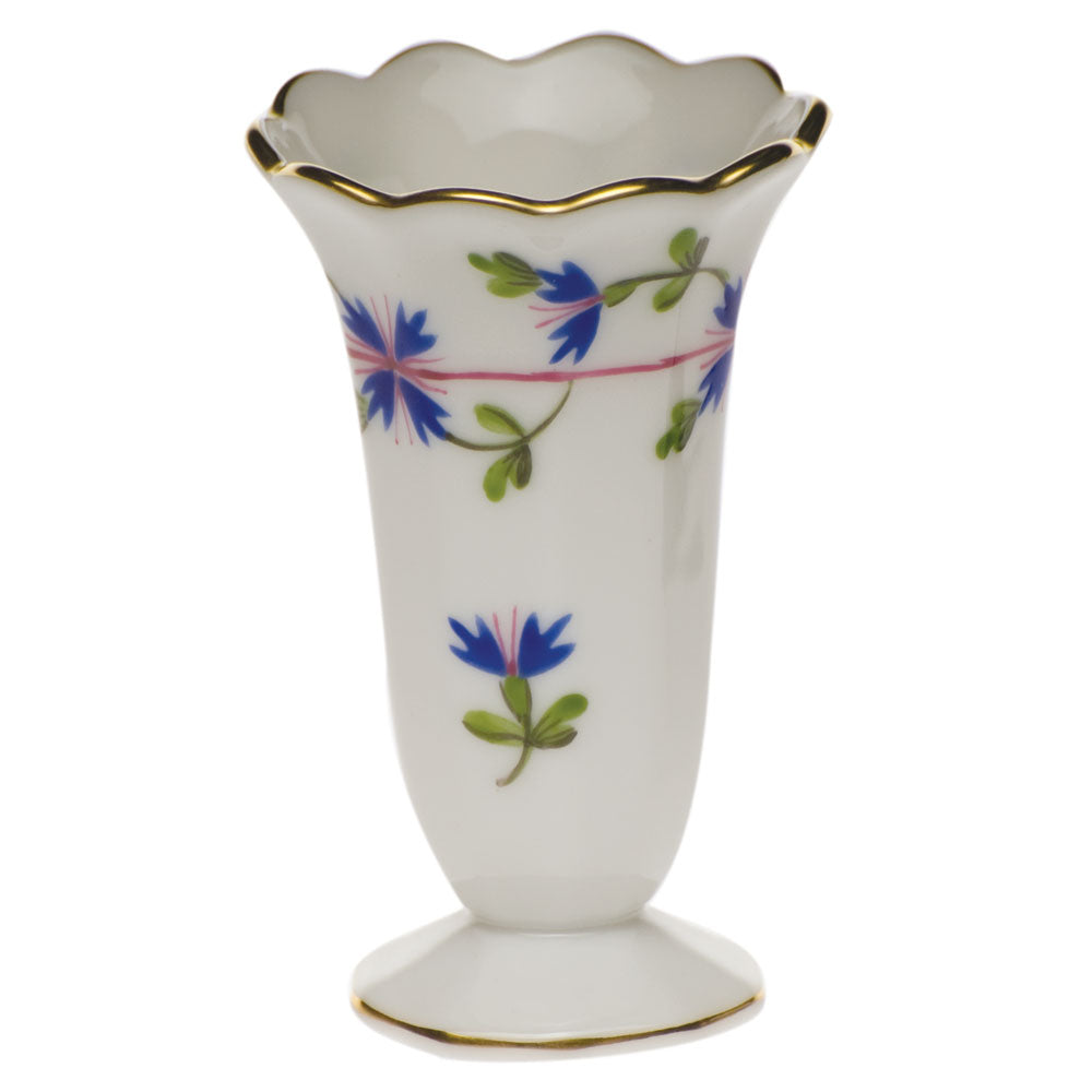 Blue Garland Scalloped Bud Vase