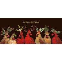 Christmas Cardinals Gold Foil Card