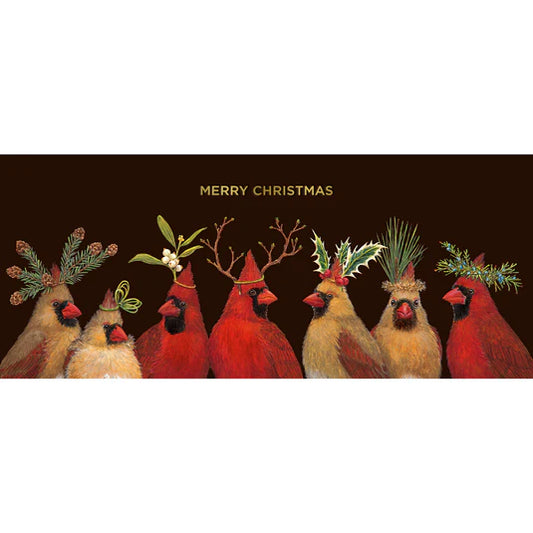 Christmas Cardinals Gold Foil Card