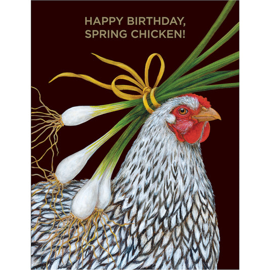 Spring Chicken Birthday Card with Foil