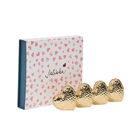 Berry & Thread Heart Place Card Holder Set/4 - Gold Band