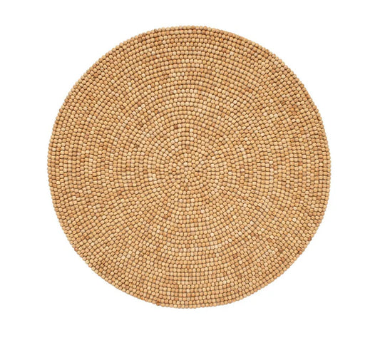 Wood Round Placemat in Natural