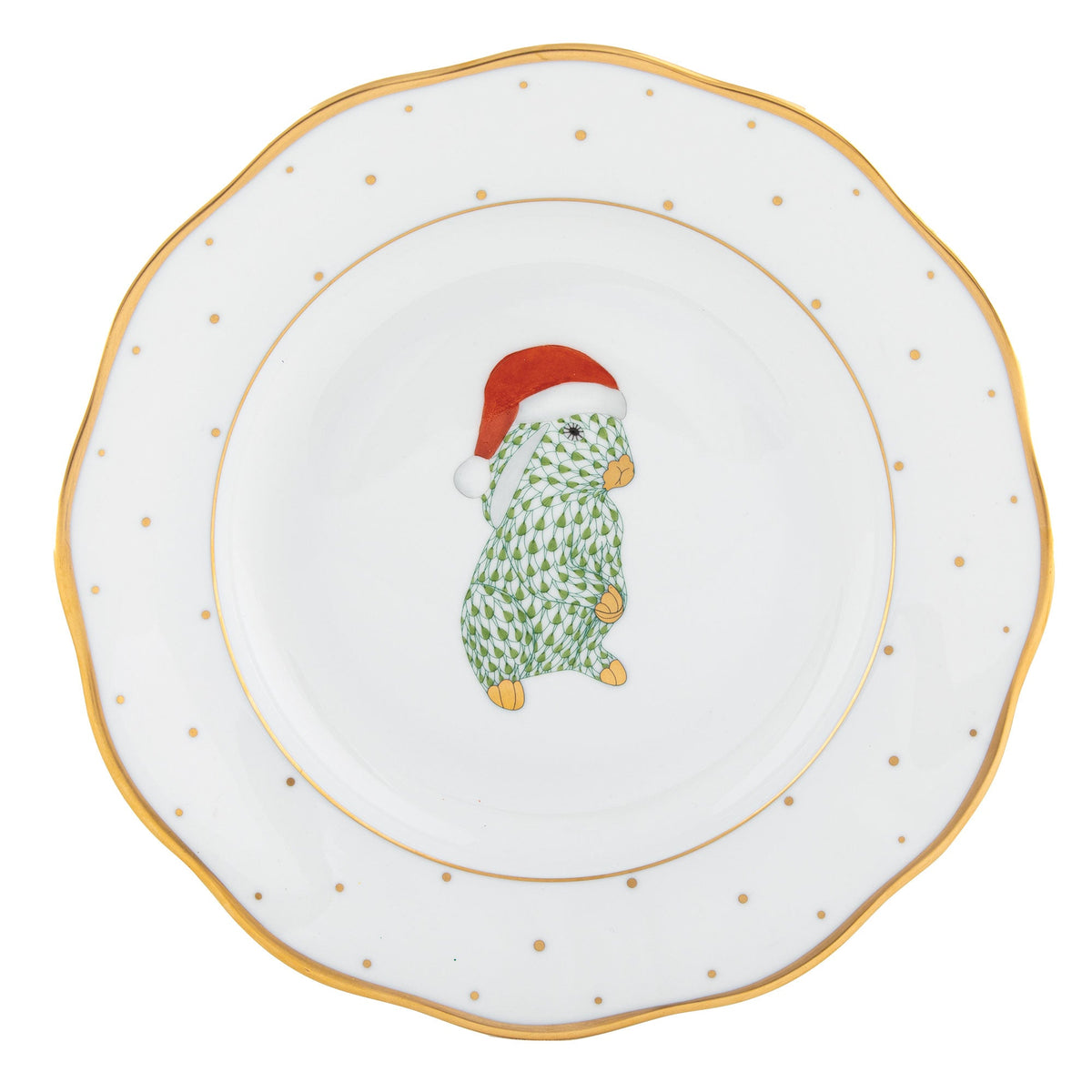 Christmas Dessert Plate - Santa Bunny, Santa Bunny
