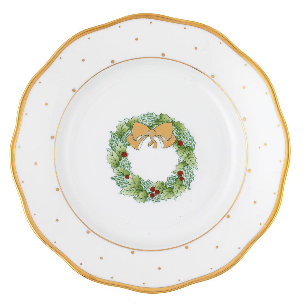 Christmas Dessert Plate - Wreath, Wreath