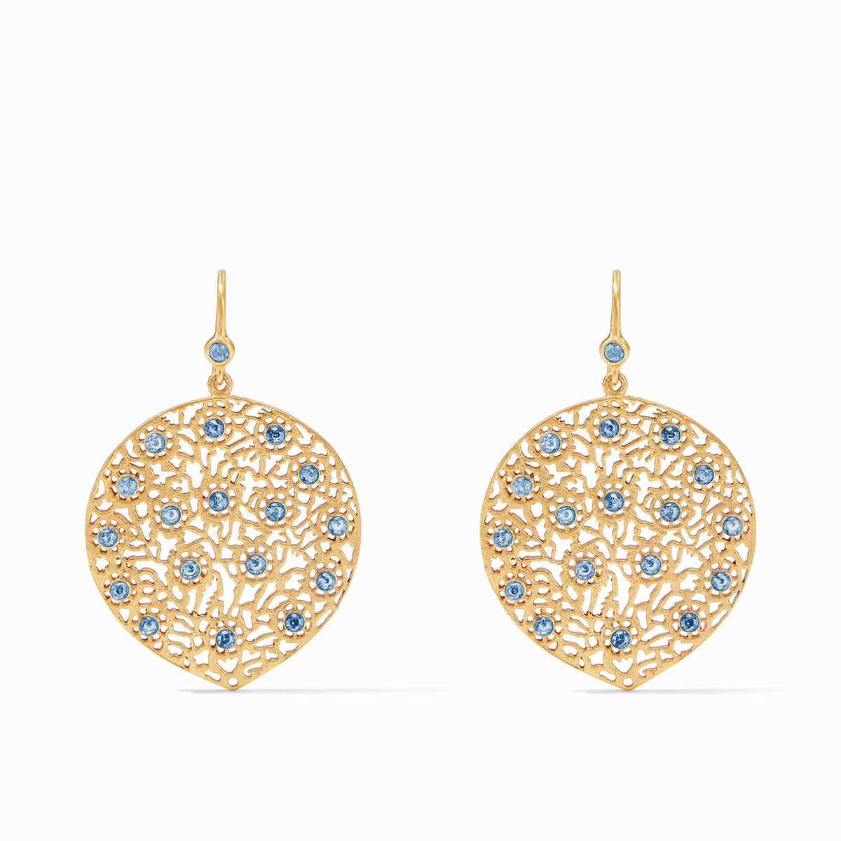 Julie Vos Peacock Earring, Chalcedony Blue CZ