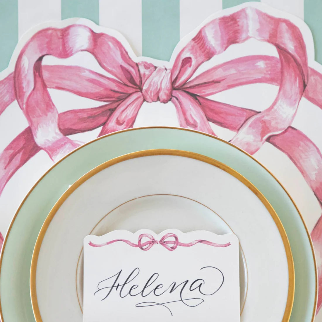 Die-Cut Pink Bow Placemat