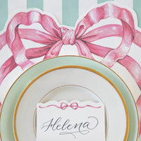 Die-Cut Pink Bow Placemat