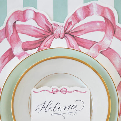 Die-Cut Pink Bow Placemat