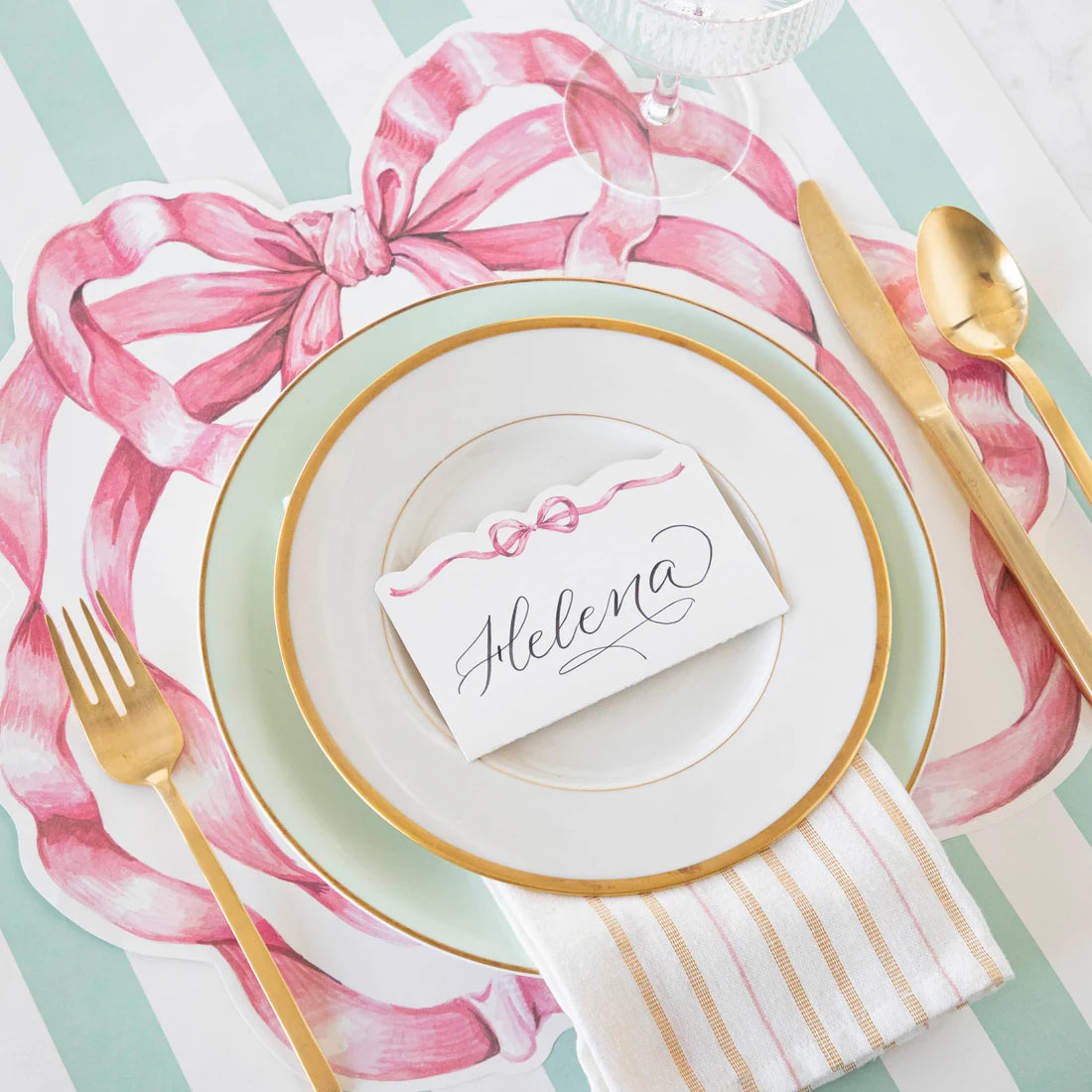 Die-Cut Pink Bow Placemat