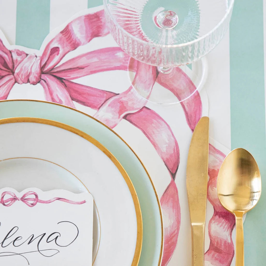 Die-Cut Pink Bow Placemat