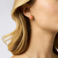 Julie Vos Portofino Stone Stud, Melon Jade