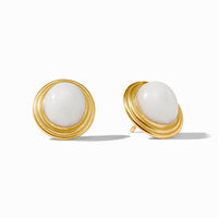 Julie Vos Portofino Stone Stud, White Jade