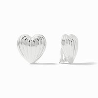 Julie Vos Sterling Puffy Heart Clip, Silver