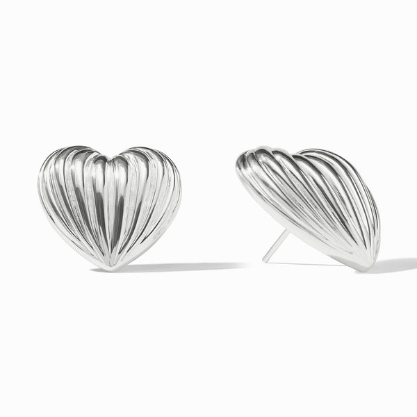 Sterling Puffy Heart Statement Stud