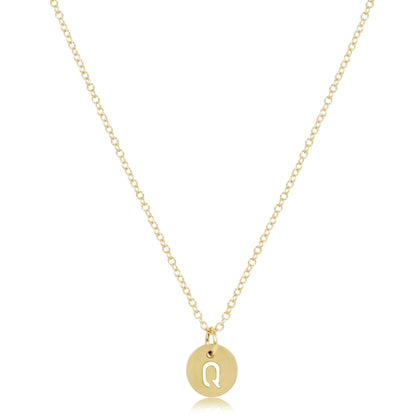 16" Necklace Respect Initial Disc - Gold **