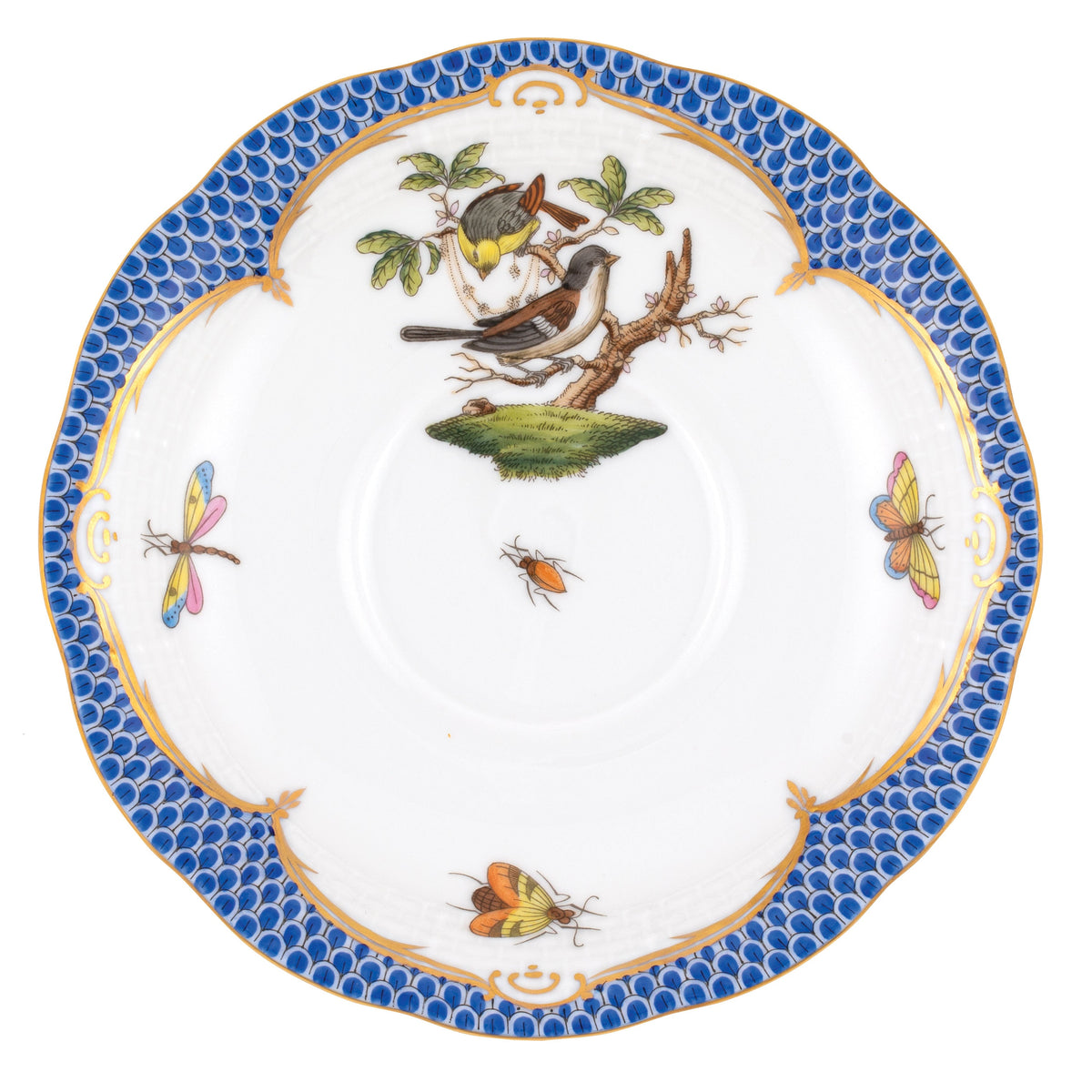 Rothschild Bird Blue Tea Saucer, Motif 1