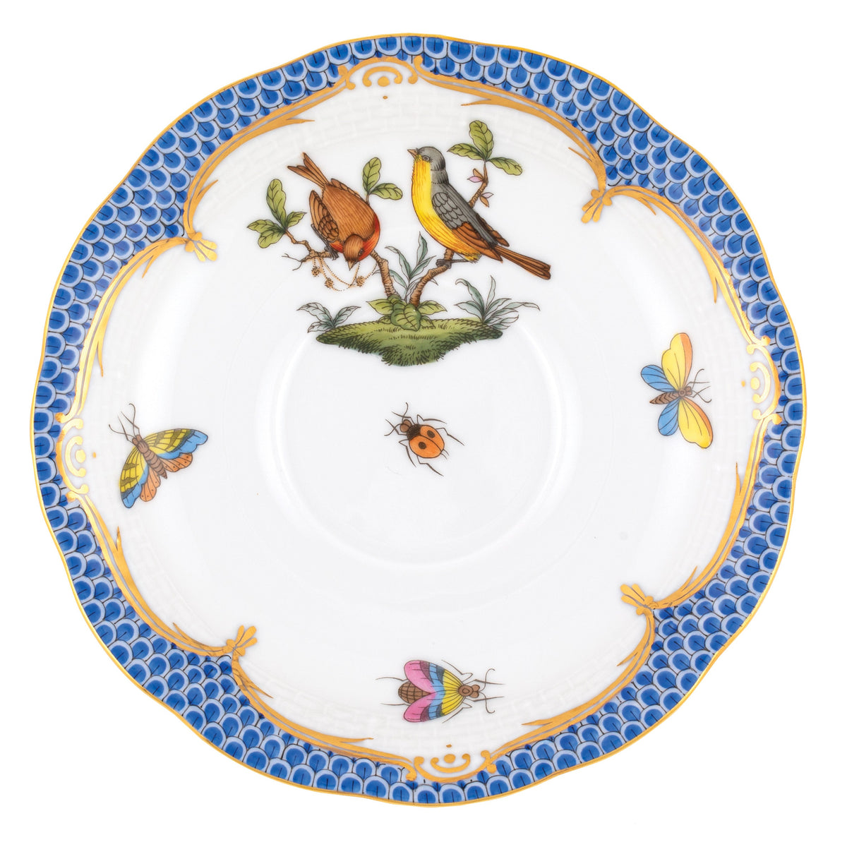 Rothschild Bird Blue Tea Saucer, Motif 7