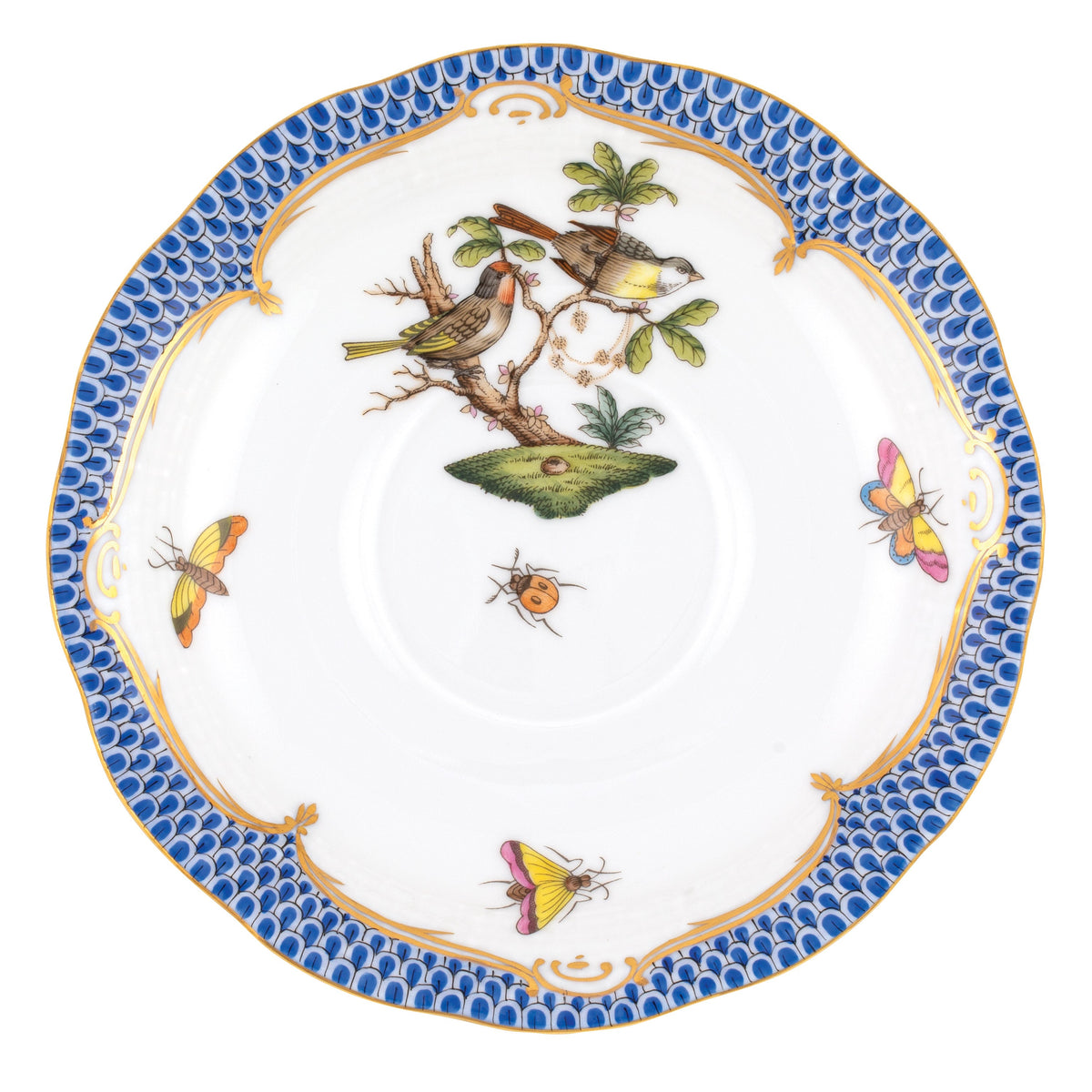 Rothschild Bird Blue Tea Saucer, Motif 11