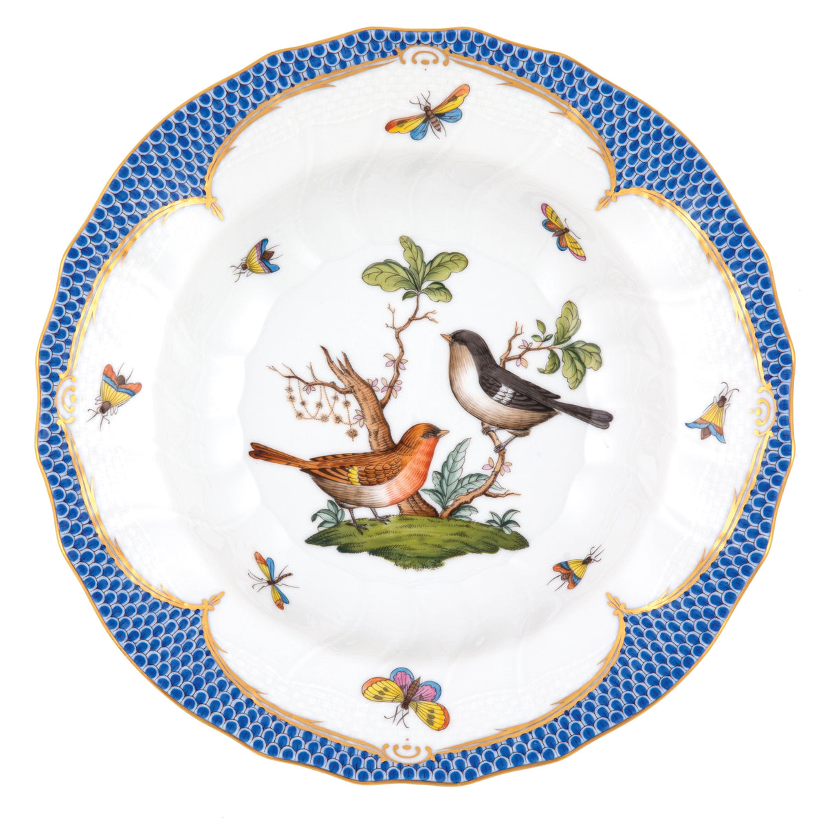 Rothschild Bird Blue Rim Soup, Motif 5