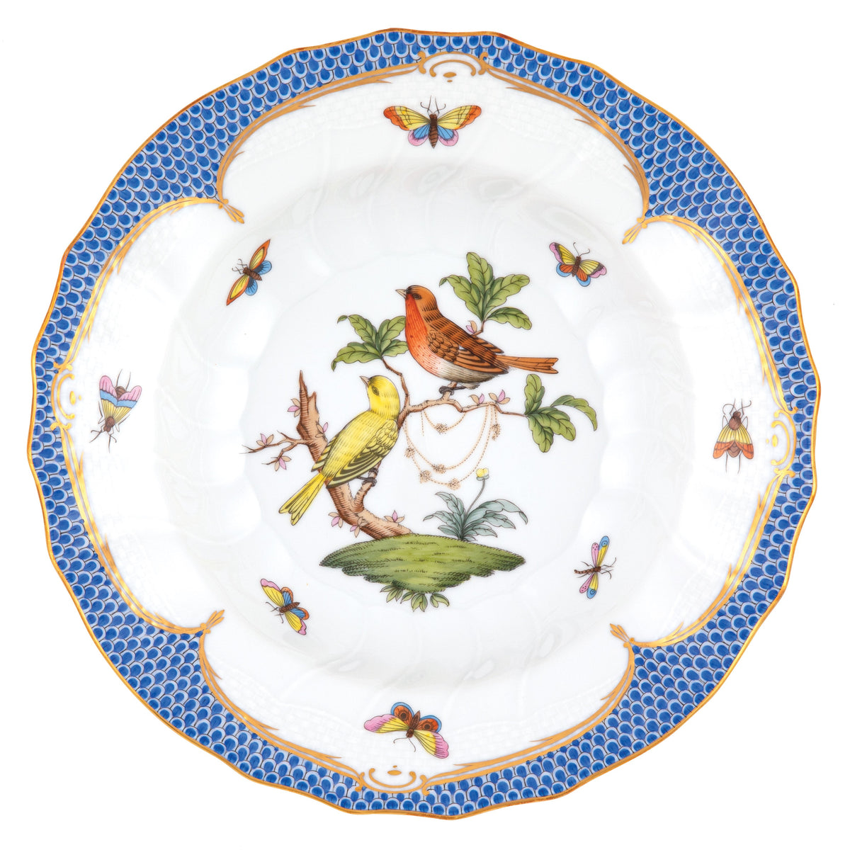Rothschild Bird Blue Rim Soup, Motif 6