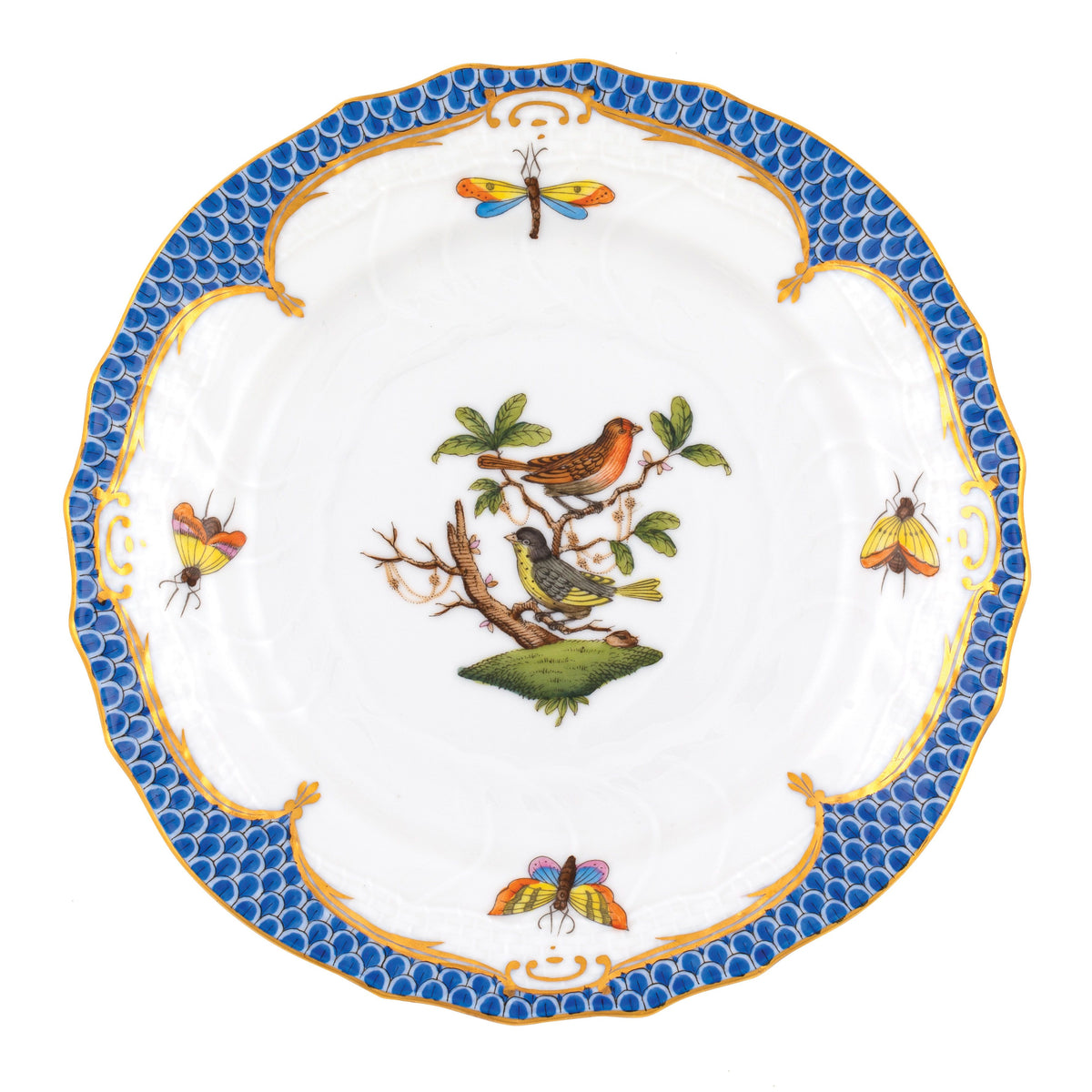 Rothschild Bird Blue Bread and Butter Plate, Motif 3