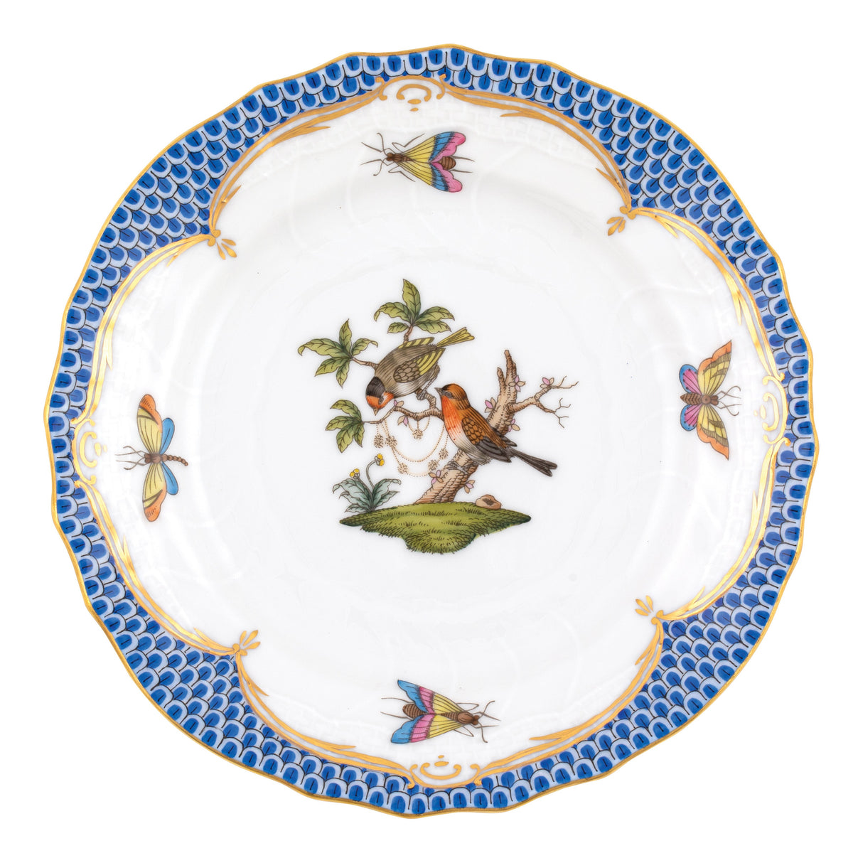 Rothschild Bird Blue Bread and Butter Plate, Motif 10